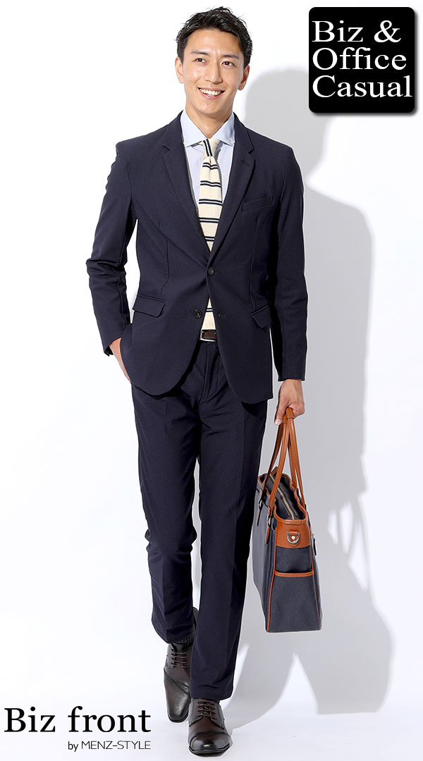 ネイビー スーツ 2点セット 5DAYS CLOSET】【RBC】【春夏】テンセルブレンド2釦ジャケット
